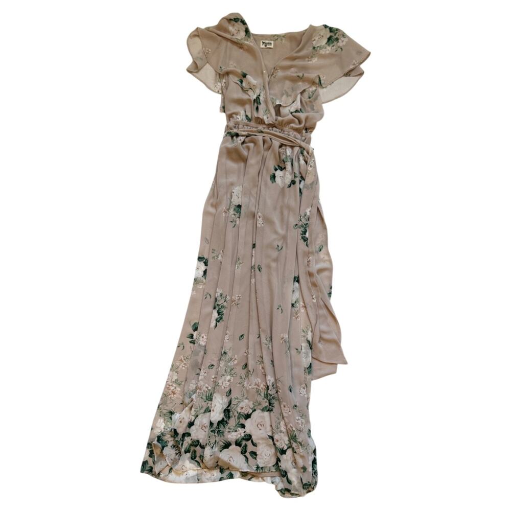 Show Me Your Mumu Audrey Maxi Dress Medium Bouquet Toss Floral Wrap Boho Garden - Picture 12 of 16